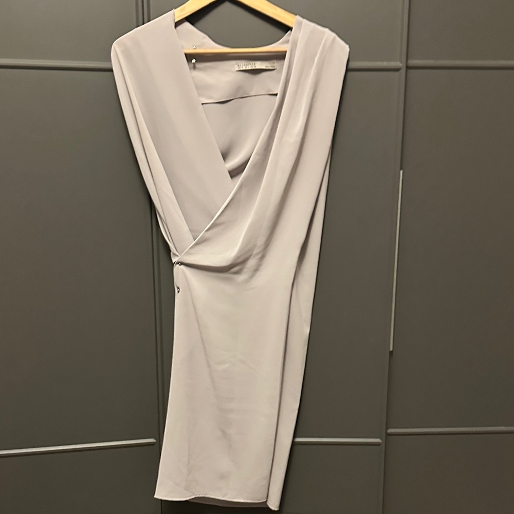 All Saints Light Gray Asymmetrical Dress
